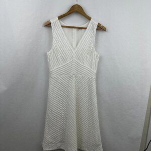 J Crew Women's Cotton White‎ Sleeveless Dress With Lining No Size Tag -Size S